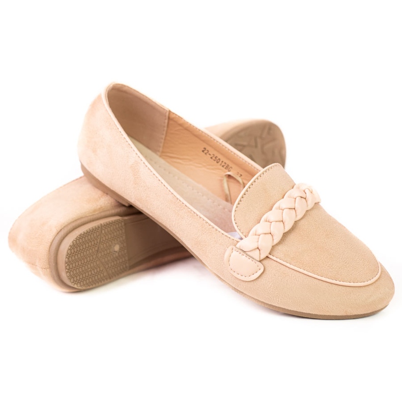 W. Potocki Potocki loafers i mocka för kvinnor beige