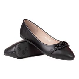 W. Potocki Svarta spetsiga ballerinor för kvinnor med en Potocki-kedja