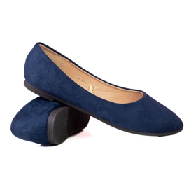 W. Potocki Marinblå Potocki-ballerinor för kvinnor gjorda av ekologisk mocka