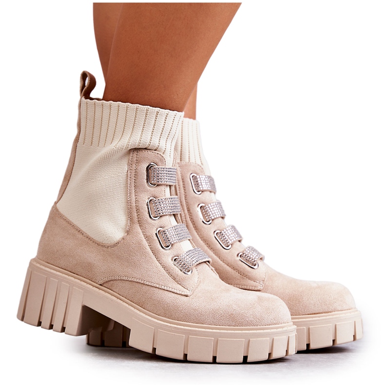 PS1 Hope Beige Mocka Slip-On Socks Boots