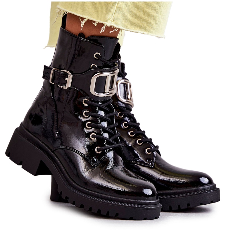 PG1 Lackade varma damstövlar Svart Costello