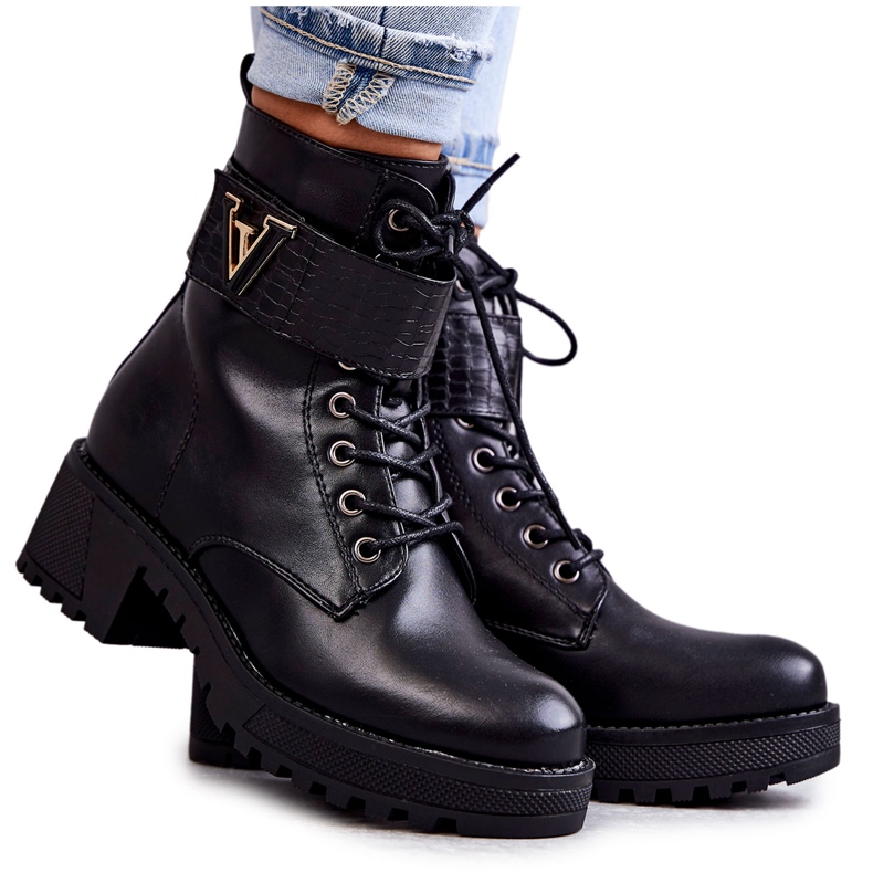 PG1 Läderstövlar Med Svart Ramsey Värme Med Dragkedja