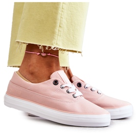 Sneakers i tyg för kvinnor Big Star KK274020 Nude rosa