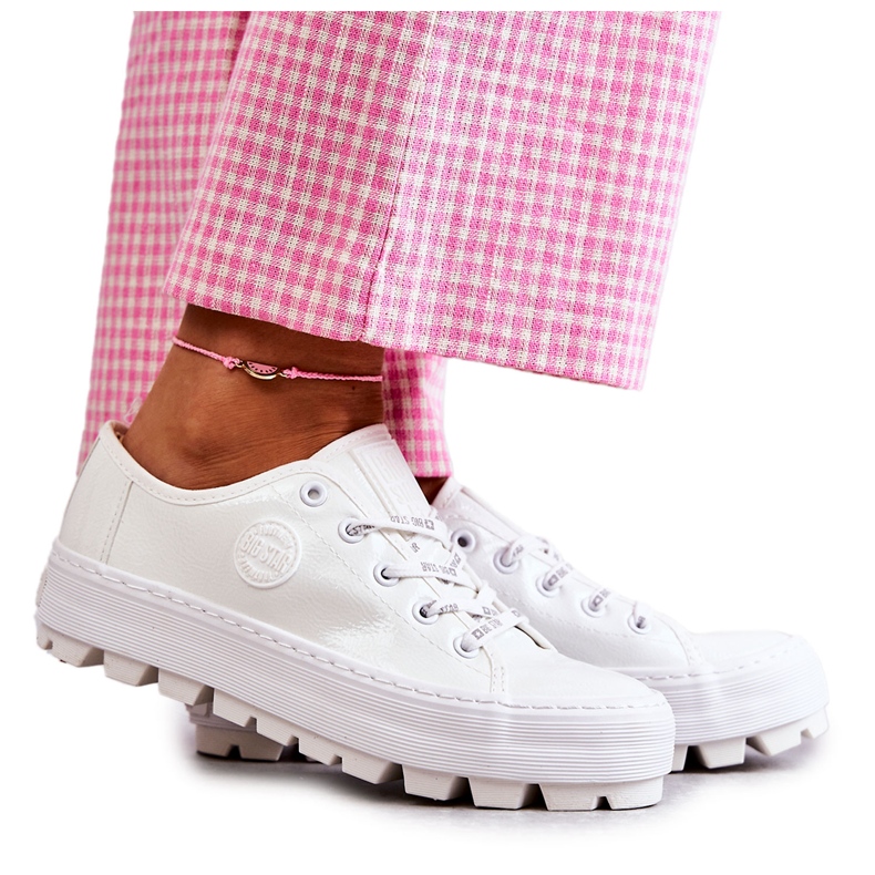 Fashionabla Lackade Sneakers Big Star KK274045 Vit