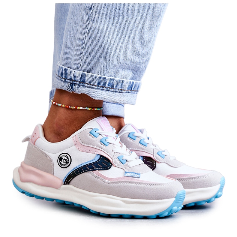 Damsportsneakers Big Star KK274097 Vit-Rosa grå