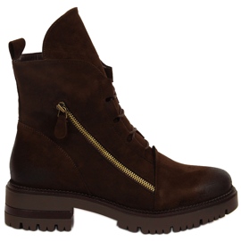 Bruna damstövlar med dragkedja, Potocki