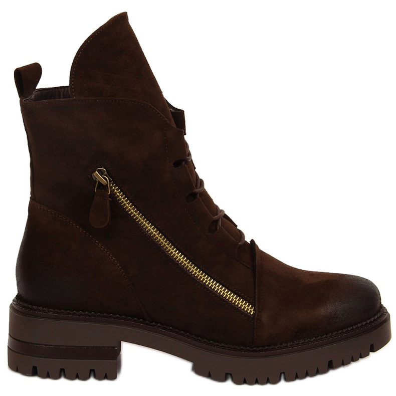 Bruna damstövlar med dragkedja, Potocki