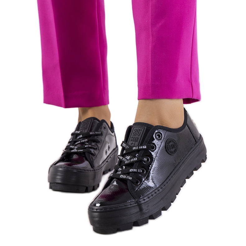 Svartlackade sneakers Big Star KK274044