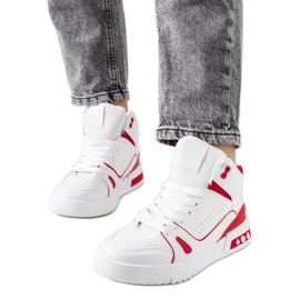 Grandis röda ankelsneakers vit