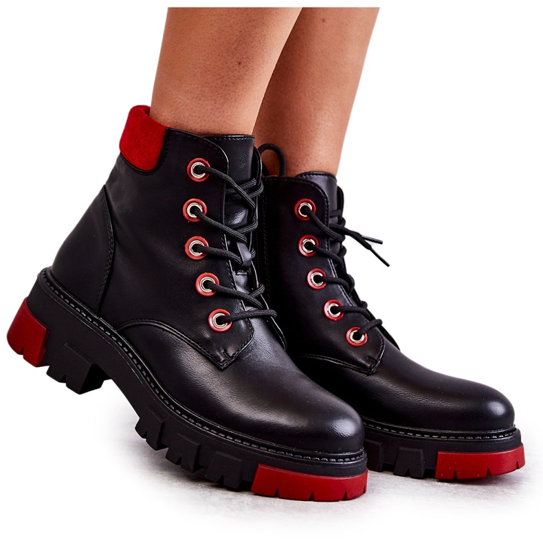 PG1 Läderstövlar arbetare på svart Messa-dragkedja