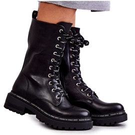 PG1 Höga varma damstövlar bundna svarta Darla