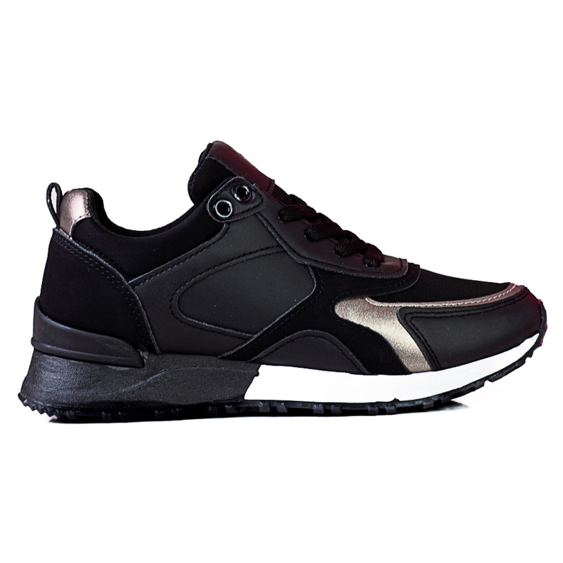 Shelovet damsportskor svarta gjorda av ekologiskt läder