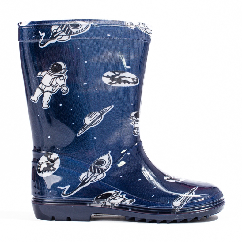 Långa pojkgaloscher med mönstret Shelovet marinblå