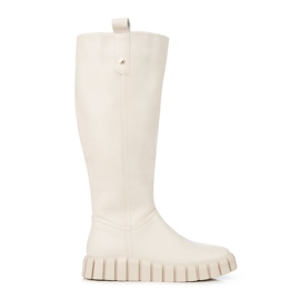 W. Potocki Krämfärgade damstövlar på Potocki-plattformen beige