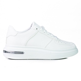 Snörade vita Shelovet sportskor gjorda av ekologiskt vitt läder