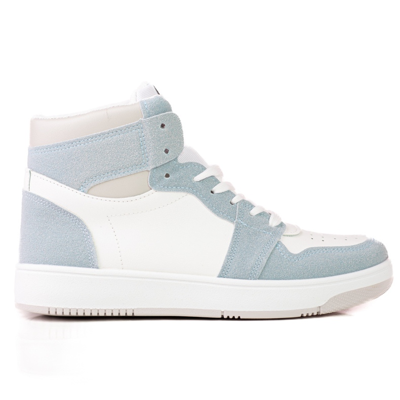 Höga vita och blåa Shelovet-sneakers för kvinnor