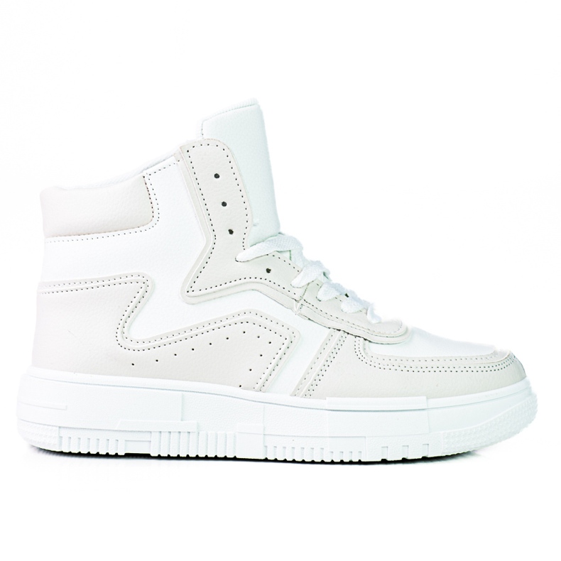 High Shelovet damsneakers gjorda av ekologiskt vitt och grått läder