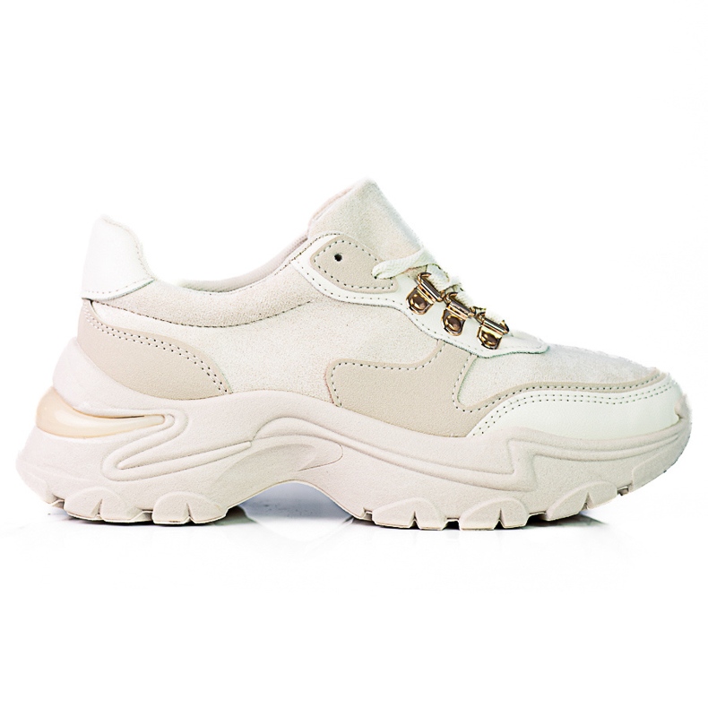 Damsneakers på en tjock Shelovet beige sula