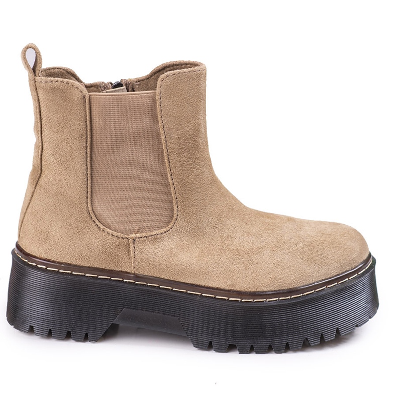 Bruna Chelsea-stövlar för kvinnor på Shelovet-plattformen gjorda av ekologisk mocka
