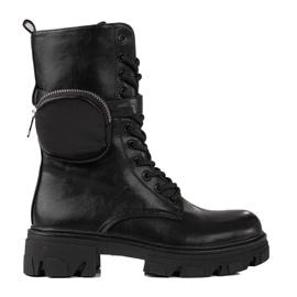 Svarta dambaggies med ficka