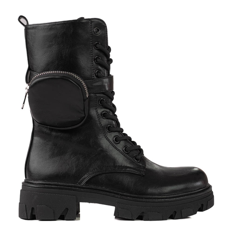 Svarta dambaggies med ficka