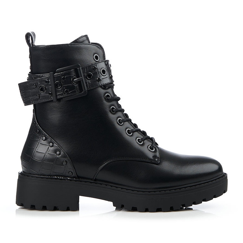 Kvinnors Shelovet arbetare med platt klack svart