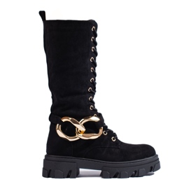 Snörstövlar i mocka för damer Shelovet svart