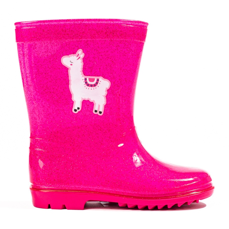 Höga stövlar med rosa glitter för tjejer