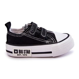 Barnsneakers i tyg med kardborre Big Star KK374074 Svart-Vit