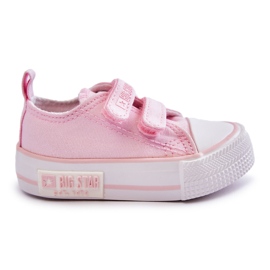 Barnsneakers i tyg med kardborre Big Star KK374077 Rosa