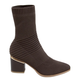 Tiara Brown högklackade sockstövlar brun