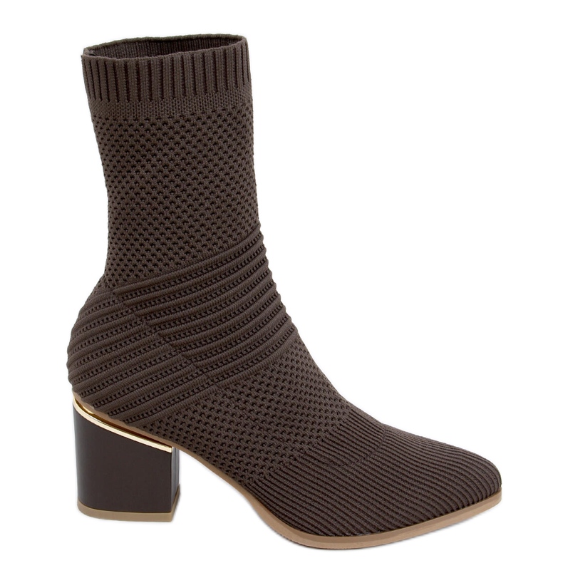 Tiara Brown högklackade sockstövlar brun