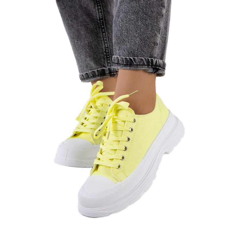 Gula sneakers med tjock Ardglass-sula