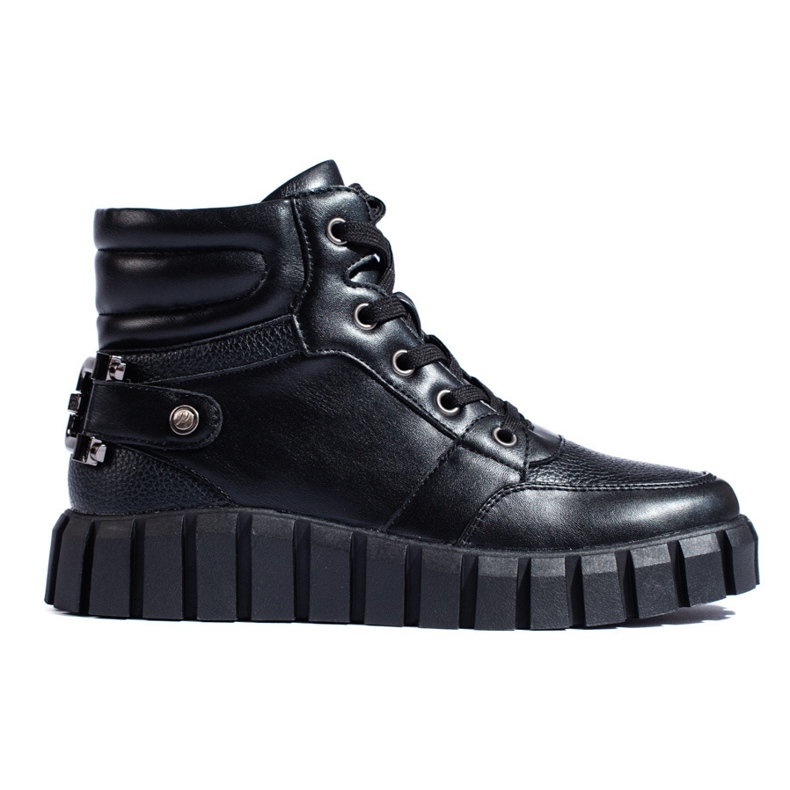 W. Potocki Sport damstövlar Potocki svarta på plattformen