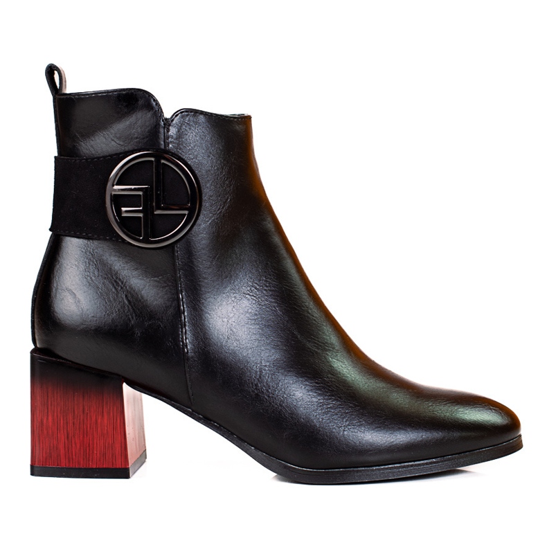 W. Potocki Klassiska damstövlar på låg Potocki-stolpe svart