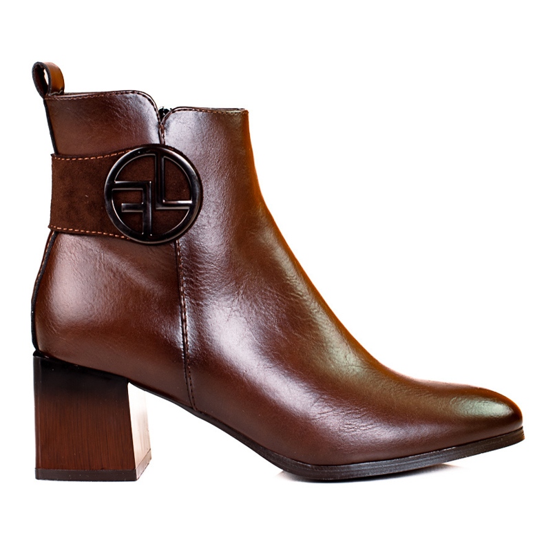 W. Potocki Klassiska damstövlar på låg Potocki-stolpe brun