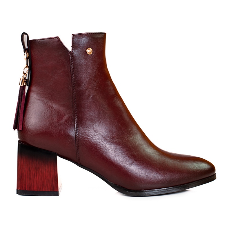 W. Potocki Fashionabla damstövlar på Potocki vinröda stolpen