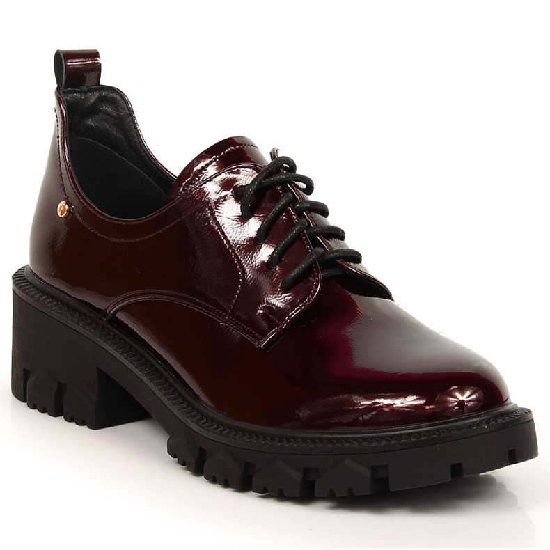 Vinröd lackade loafers för kvinnor Potocki mångfärgad