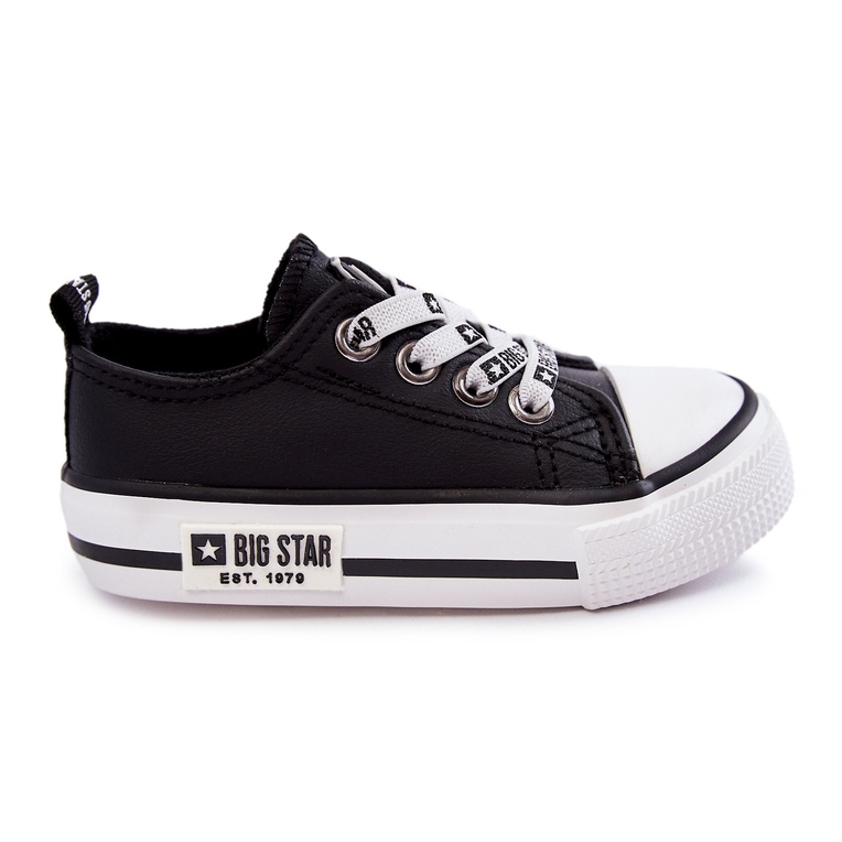 Barnsneakers i läder Big Star KK374043 Svart-Vit