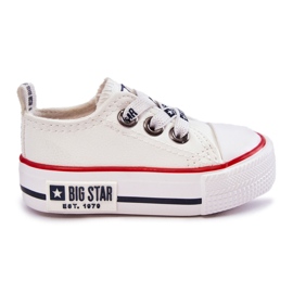 Barnsneakers i läder Big Star KK374040 Vit
