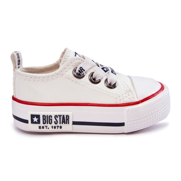 Barnsneakers i läder Big Star KK374040 Vit