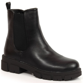 S.Barski Svarta stövlar för kvinnor Jodhpur stövlar på plattformen av S. Barski