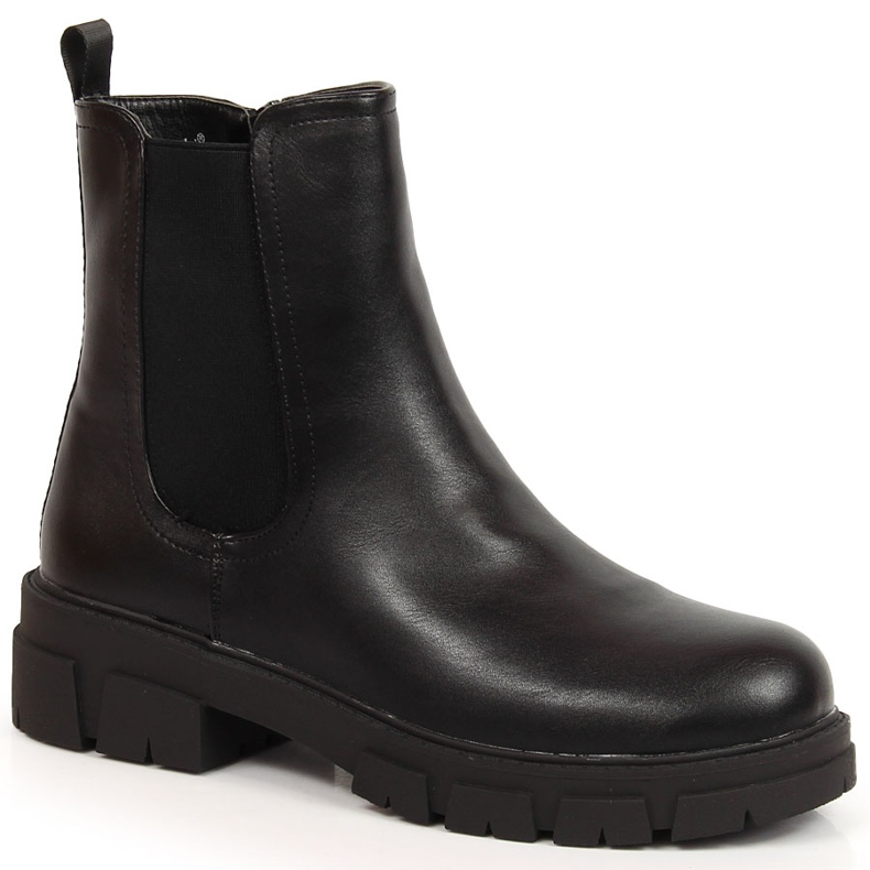 S.Barski Svarta stövlar för kvinnor Jodhpur stövlar på plattformen av S. Barski