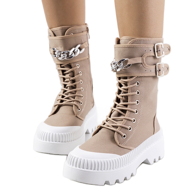 BM Bruna sneakers med Taus-kedja kaki grön