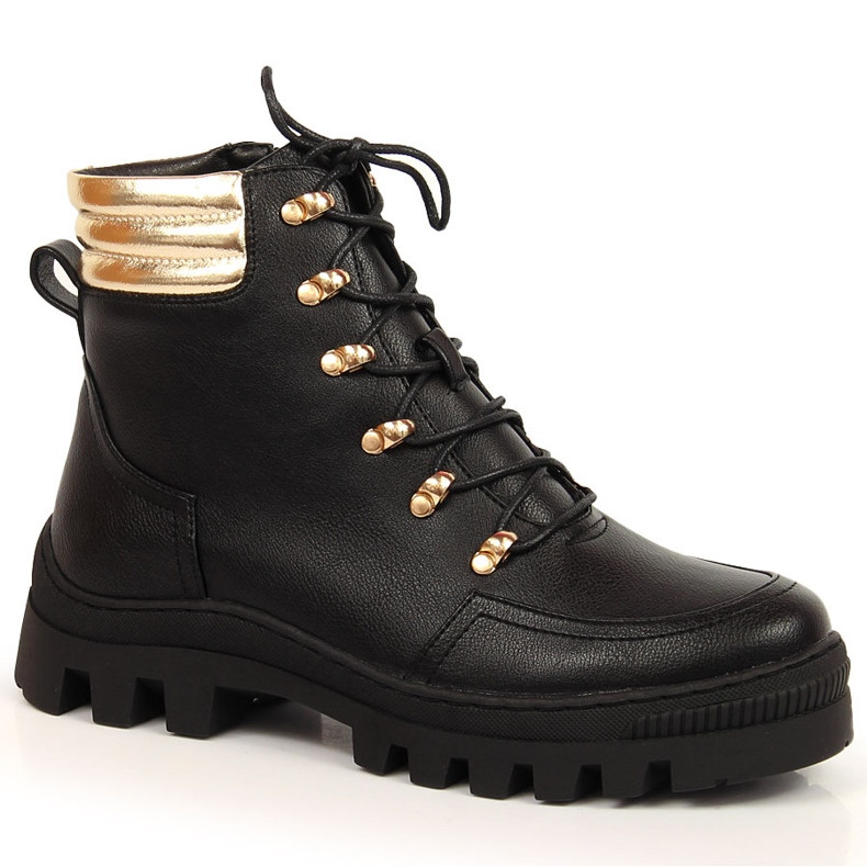 Kvinnors vandringskängor svarta plattformsväskor Potocki