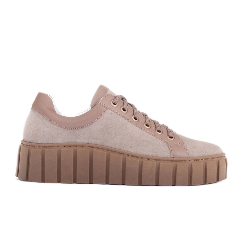 Marco Shoes Ökande sneakers med tjockare botten beige