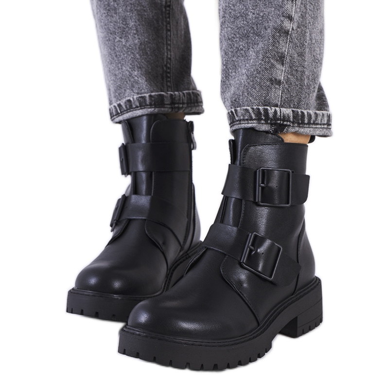 Svarta Leurbost stövlar i ekoläder