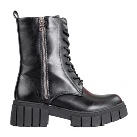 Shelovet snörade damväskor på plattformen svart