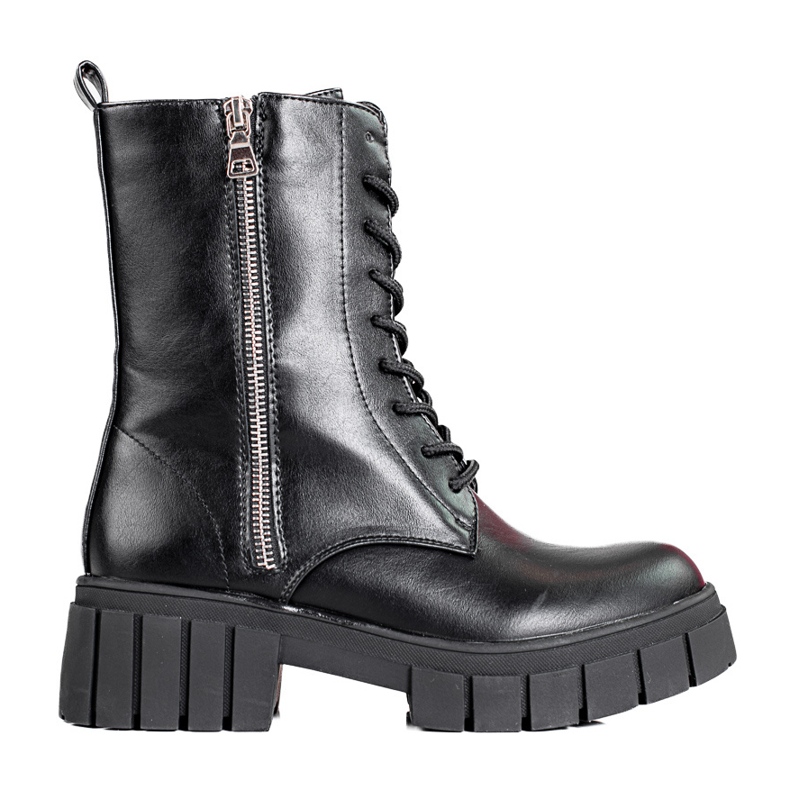 Shelovet snörade damväskor på plattformen svart