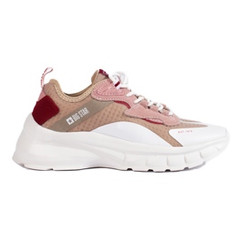 Big Star sneakers för kvinnor KK274055 beige vit rosa